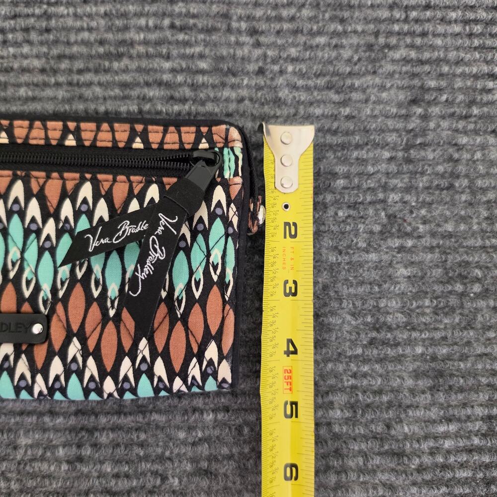 Vera Bradley Sierra Stream Wristlet Wallet Teal Brown Geometric - Picture 8 of 8